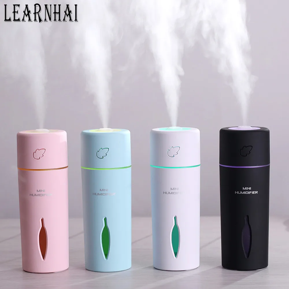 

LEARNHAI Creative Essential Oil Diffuser Aroma Lamp LED Night Light USB Ultrasonic Fogger Car Air Freshener Mini Leaf humidifier