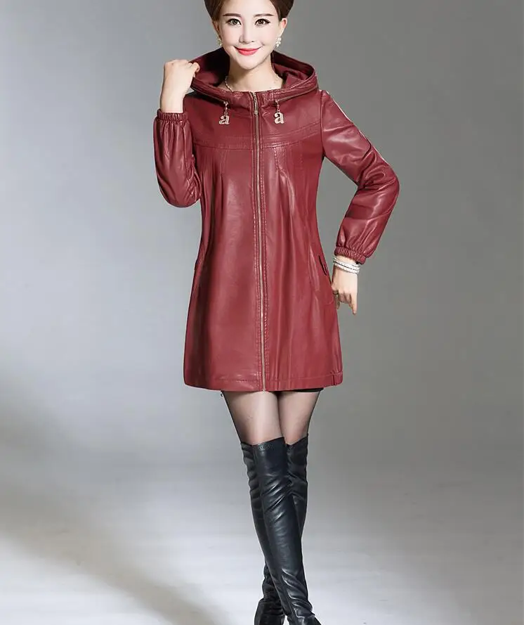 Размера плюс XL 2XL 3XL 4XL 5XL кожаная куртка Для женщин кожаные пальто длинные на весну и зиму Повседневное Модные женские куртки и пальто для мальчиков