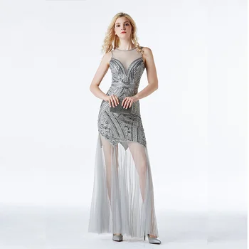 

Robe De Soiree Elegant Sexy Backless Long Evening Dress Mermaid Black Party dresses Sequins Evening Gowns Maxi Dress 2019