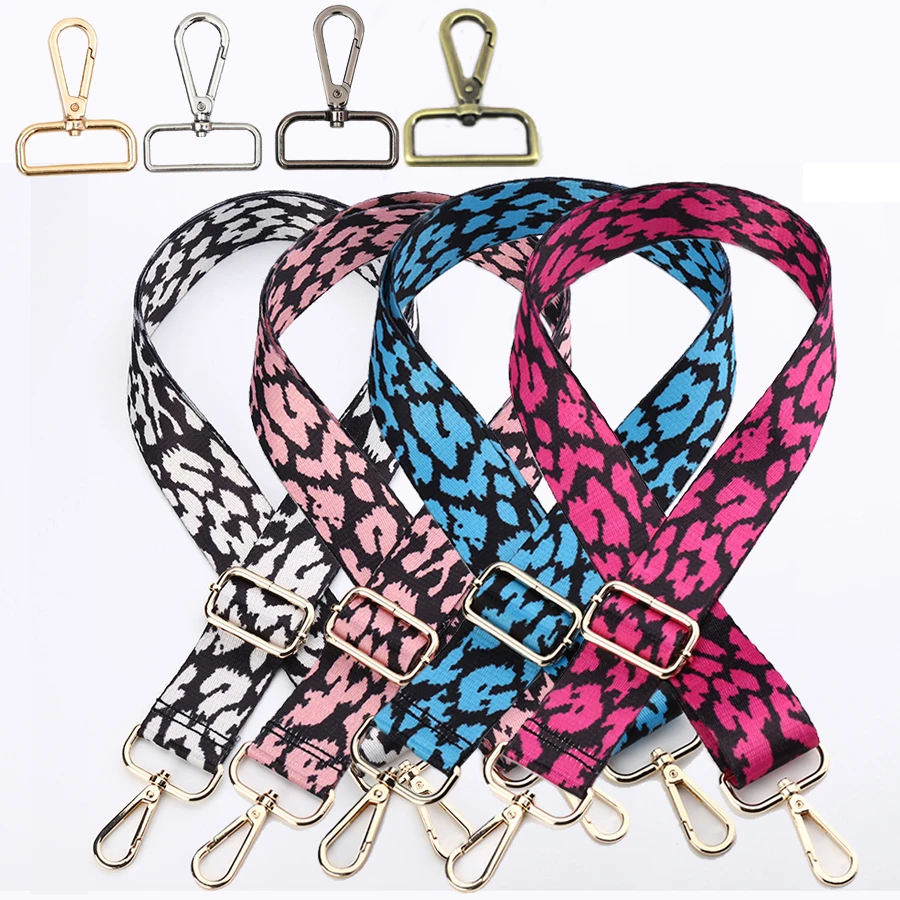 

Replacement 140cm Adjustable Shoulder Bag Straps for Purses, Handbags DIY 3.8cm Wide Colorful Leopard Bag Belts, Purse Straps