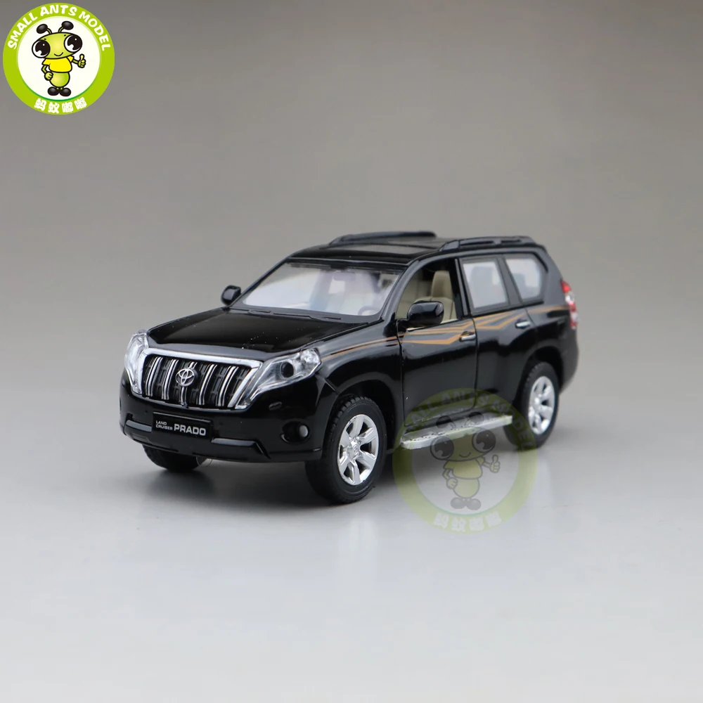 1/32 Land Cruiser Prado литая под давлением модель автомобиля SUV игрушки для детей Детское звуковое освещение Вытяните назад подарки коллекция хобби - Цвет: Black(no box)