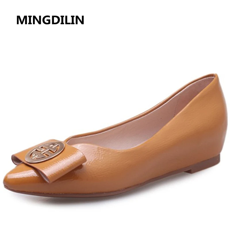 MINGDILIN 2018 новый острый носок белые Мокасины мелкой Повседневное Осенняя женская
