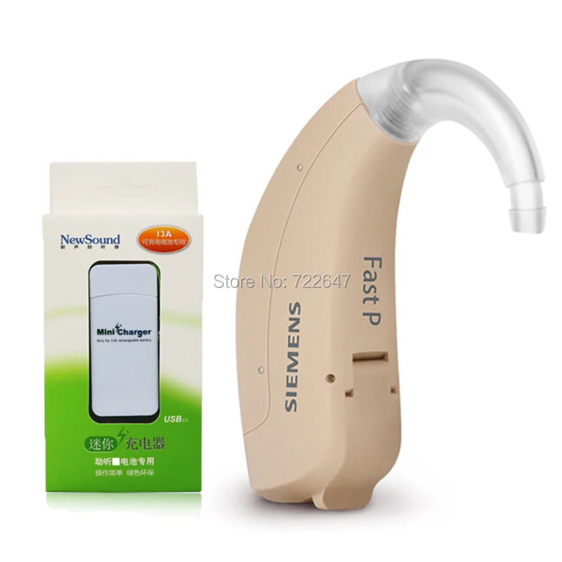 

Siemens Hearing Aid Fast P Fun P Digital Wireless BTE Sound Amplifiers Ear Aids for the Elderly w Rechargeable BatterIes a13 Set