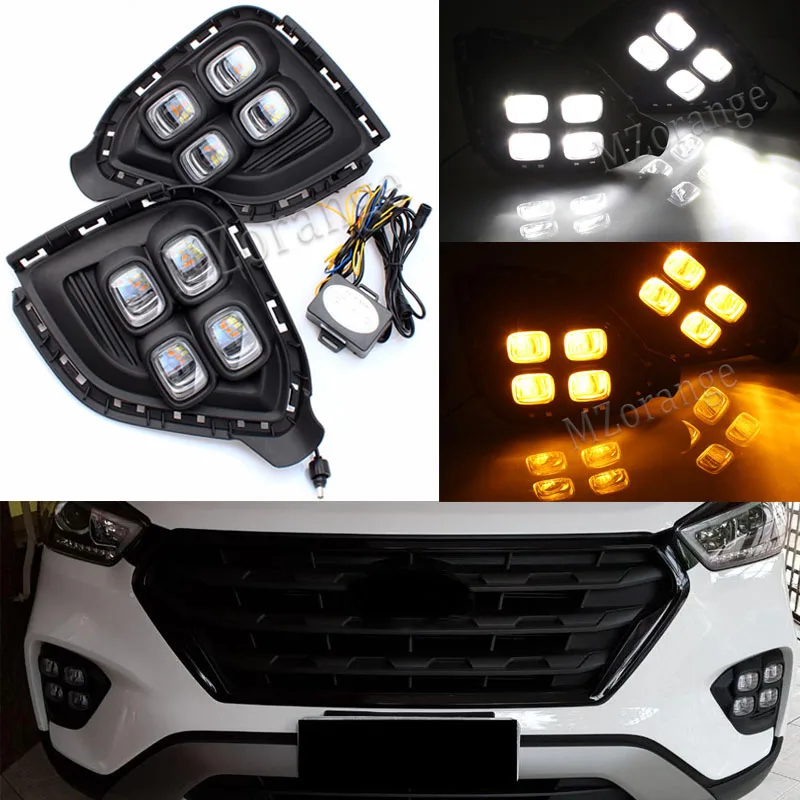 2 шт. светодиодный DRL Дневной светильник для Hyundai Creta IX25 Chrysta 2017 2018 бразильский LED с