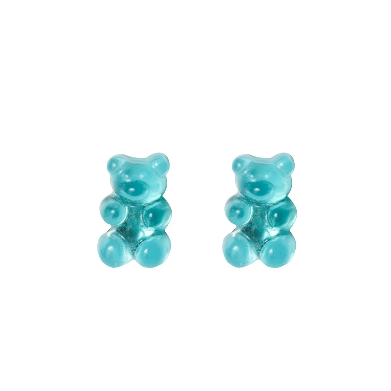 

free shipping 12 pair / lot fashion jewelry korean plastic bear earrings for women