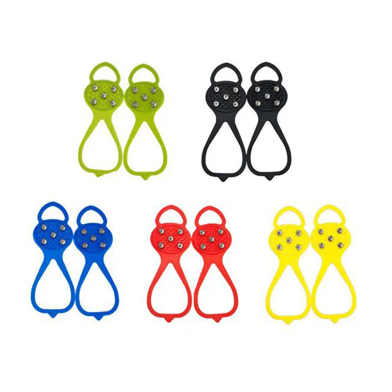 

1 Pair Walking Anti Slip Ice Snow Route Camping Shoe Point Grip Climb Ice Crampon Stretch Tight Rubber Band