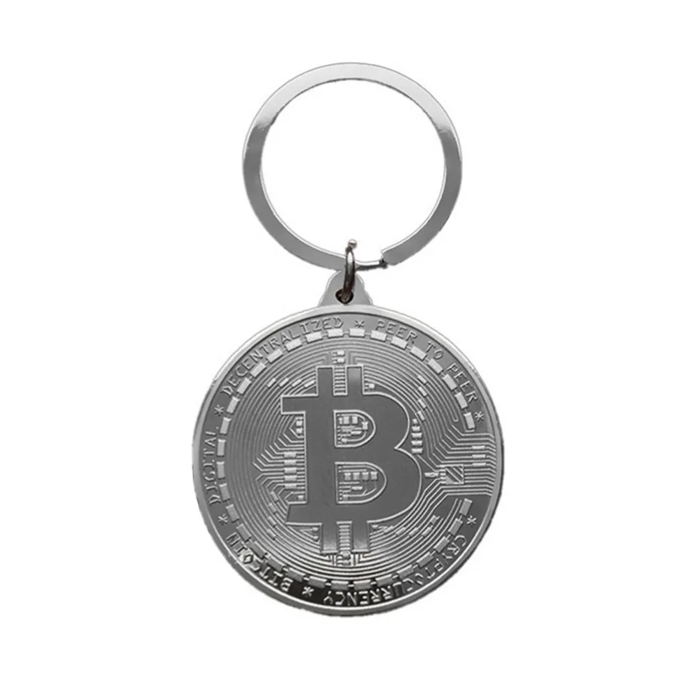 Монета Биткоин брелок Подвеска металлический Золотой Черный Серебряный
