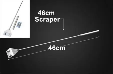 Нержавеющая сталь аквариум прямой Изогнутый пинцет, ножницы, скребок для водорослей, инструмент для очистки аквариума - Цвет: 46cm scraper
