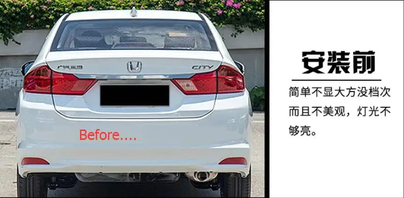 1 комплект заднего бампера для Honda City задний фонарь~ 2018y автомобильные аксессуары светодиодный фонарь для городской туман