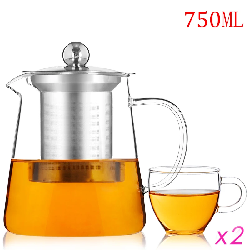 New 700ml Glass Teaset Heat Resisting Glass Tea set/ Stainless steel