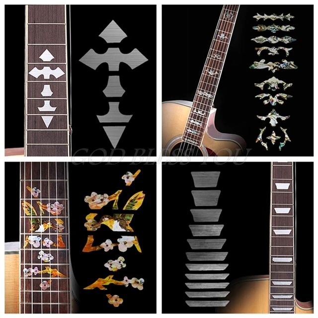 Cross Inlay Decals Fretboard Sticker For Electric Acoustic Guitar