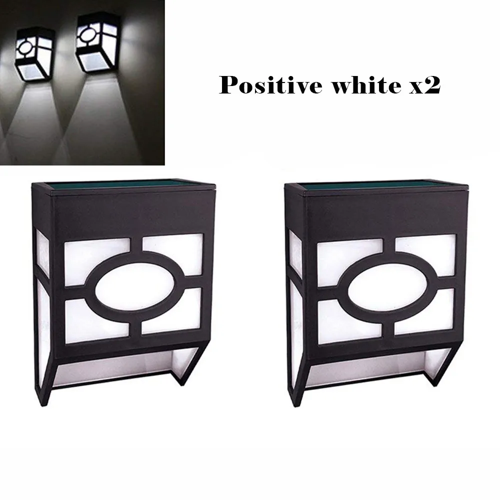 2pcs solar power Lights for House Outdoor Landscape Garden Fence Lamp focos solares led para exterior envio gratis
