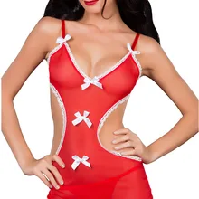 Соблазнительное эротическое женское белье, красная кружевная сетчатая комбинация, Женская Сексуальная Ночная одежда, ночное белье, комплект для сна