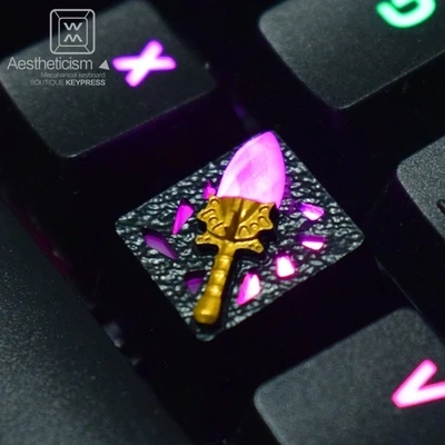  1pc Aluminium Alloy Backlit Key Cap Mechanical Keyboard keycap for Dota 2 Aghanim's Scepter R4 Heig