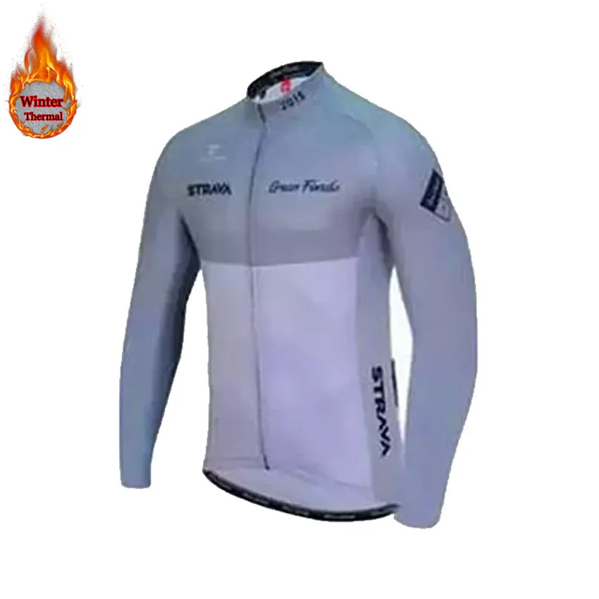 Зимняя Теплая Флисовая велосипедная футболка STRAVA с длинным рукавом, Мужская теплая велосипедная куртка Roupa Ciclismo Hombre MTB велосипедная одежда - Цвет: 11