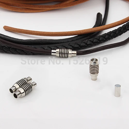 

10pcs/lot Metal Strong Magnetic Clasps Fit 4mm Flat Leather Bracelets Connectors Magnetic Clasps For Jewelry Making DIY F1018