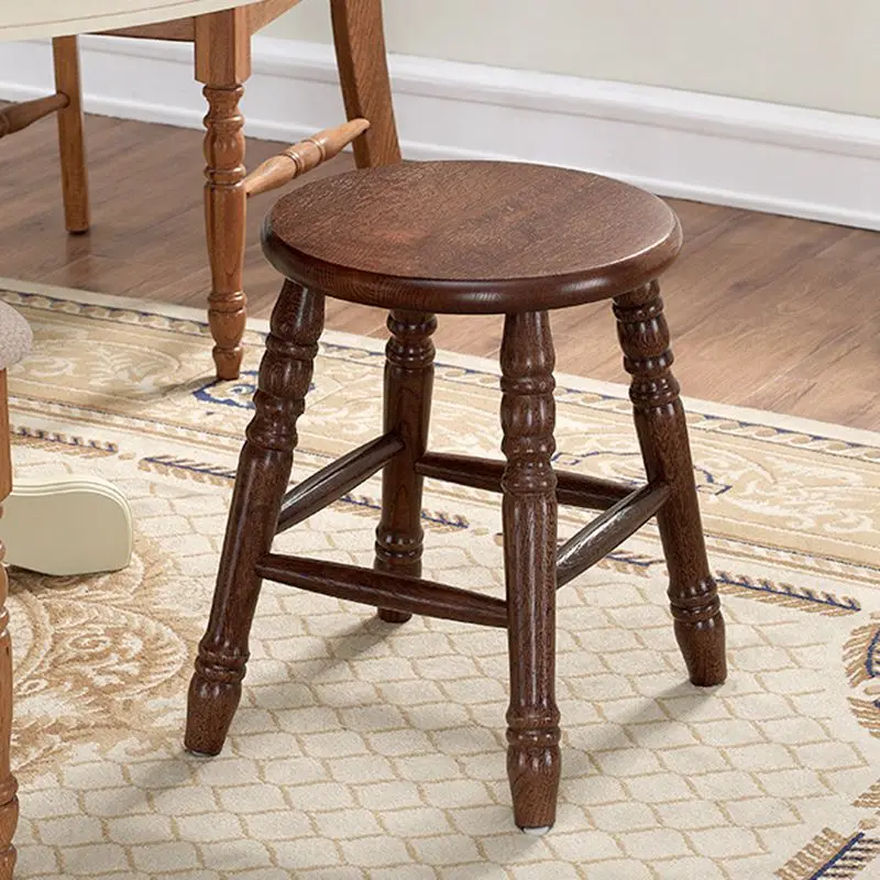 

Round Wood Seat Wooden Stool Chair Solid Oak Wood Living Room Furniture Childern Small Stool Wooden Modern Low Dressing Stool