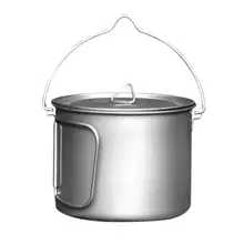 Titanium Pot Cup Mug 900ML Ultralight Outdoor Tableware Travel Coffee Tea Camping Pot Water Cups Cooking With Lid Handle