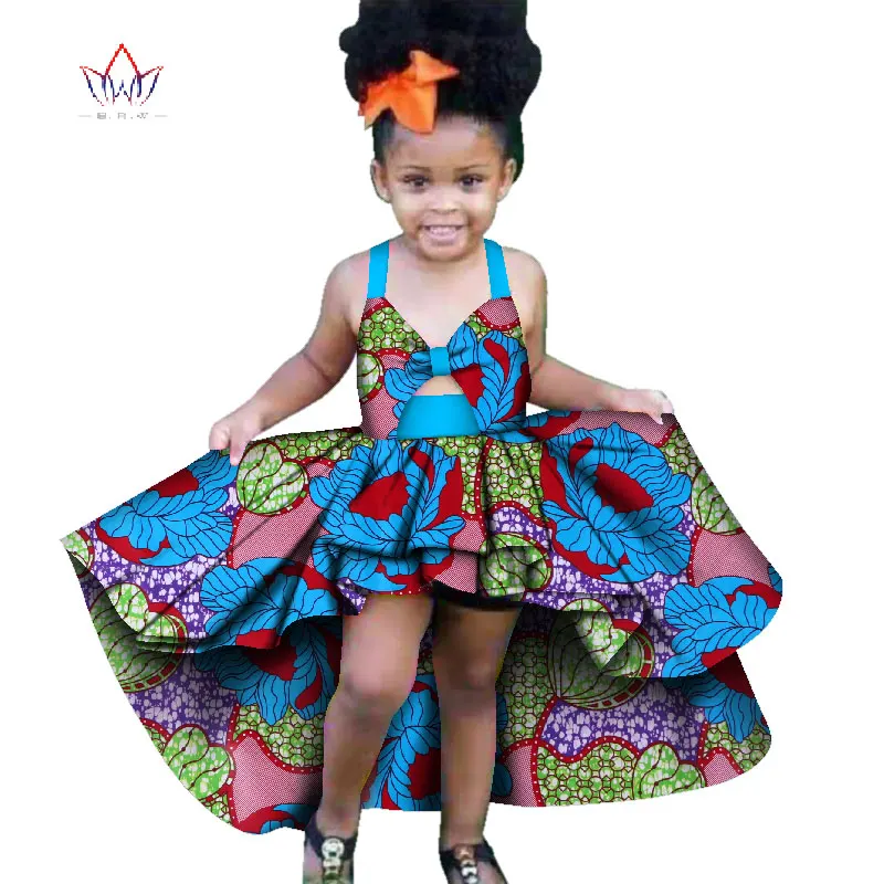 Новая модная одежда для детей в африканском стиле; милые платья для девочек в африканском стиле с оборками; традиционная одежда в африканском стиле; WYT277 - Цвет: 9