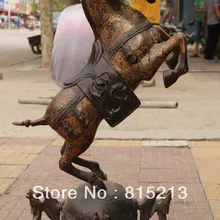 Bi00316 3" Огромный Китайский Бронзовый Свинка Дракон Зверь Успешной Работает Безопасности Конная Статуя