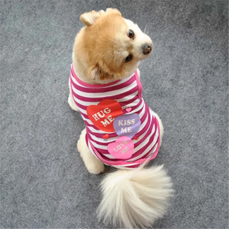 Cotton Pet Clothing Cat Puppy Classic Striped T-Shirt Vest Small Dog Shirt Comfy and Breathable 2017 Newly Pet Apparel6
