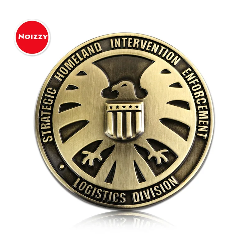 

Noizzy Agents of SHIELD Hawk Badge Car Auto Sticker Emblem Cover Motorcycle 3D Metal Chrome Bronze Automobile Tuning Car Styling