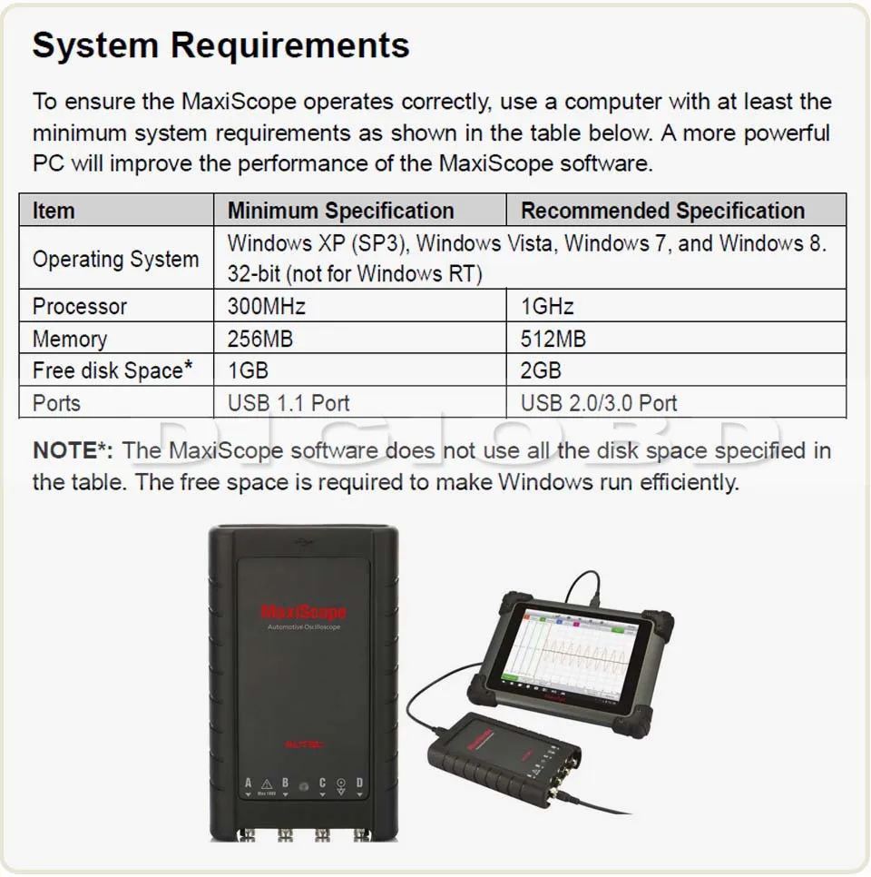 Autel maxiscope MP408 4-канальный автомобильный осциллограф Базовый комплект работает с MaxiSys ИНСТРУМЕНТ Autel maxiscope MP408 Интерфейс