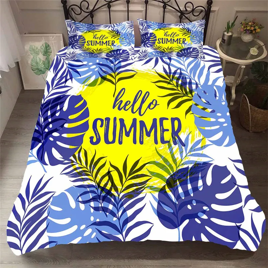 

A Bedding Set 3D Printed Duvet Cover Bed Set Tropical Green Plant Home Textiles for Adults Bedclothes with Pillowcase #RDZW16
