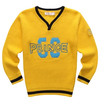 

Spring and Autumn Children's Clothing 100% Cotton Pullover Child Sweater Basic Sweater Outerwear Boys Warm V-neck Clothes