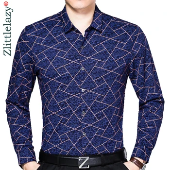 

2019 popular brand fashion casual slim fit long sleeve men shirt social clothes argyle shirts mens dress jersey high quality 291