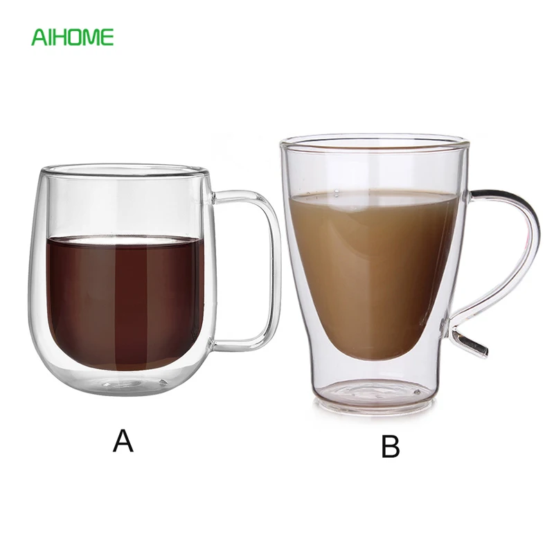 

Double Wall High-borosilicate Glass Coffee Mug Espresso Tea Cup Thermal Glass Milk Mug Glassware