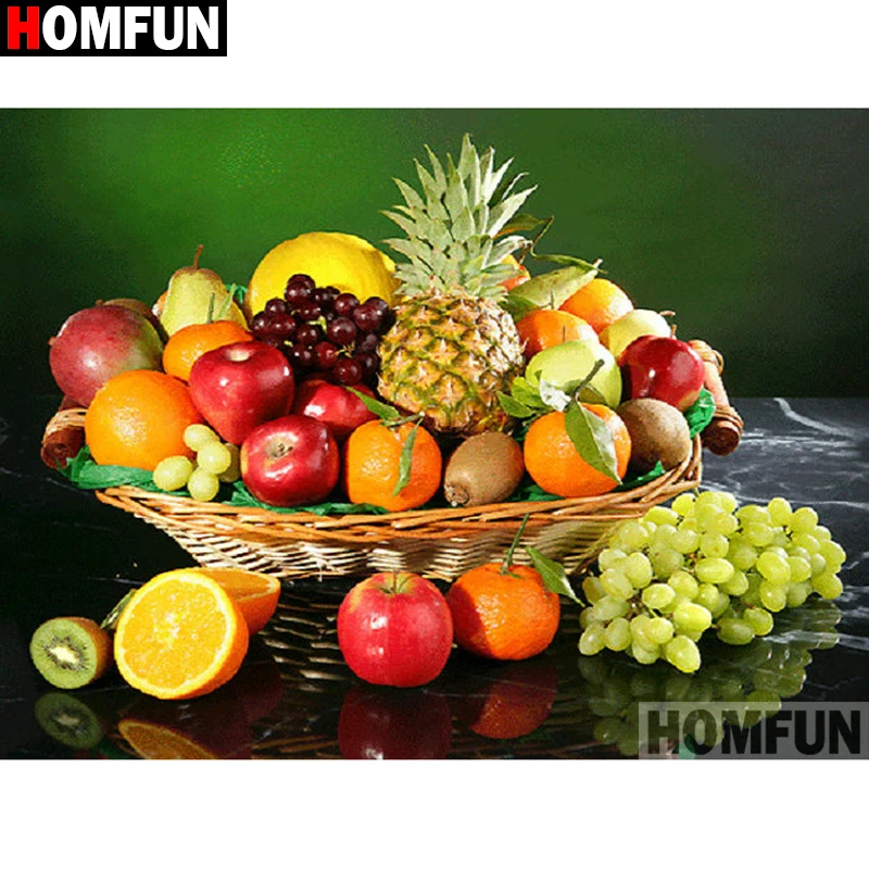 Алмазная 5D картина с квадратными/круглыми сверлами HOMFUN фруктовый пейзаж вышивка