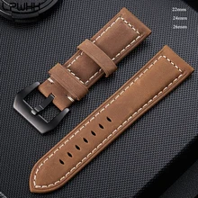 LPWHH Frosted Genuine Leather Strap For Samsung Watch Band 22mm 24mm 26mm Army Green Brown Black Pin Buckle Soft Watchbands
