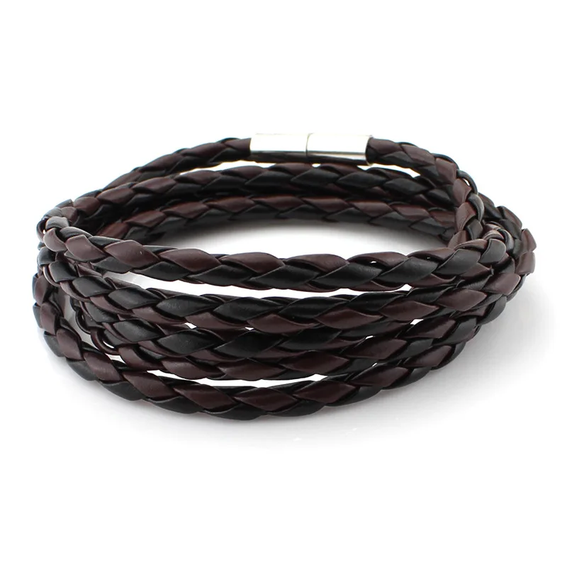 

SPINNER Boys Punk Sproty Chain Link Charm Bracelet Bangles Fashion Handmade Wrap Leather Bracelet For Men Jewelry Gift