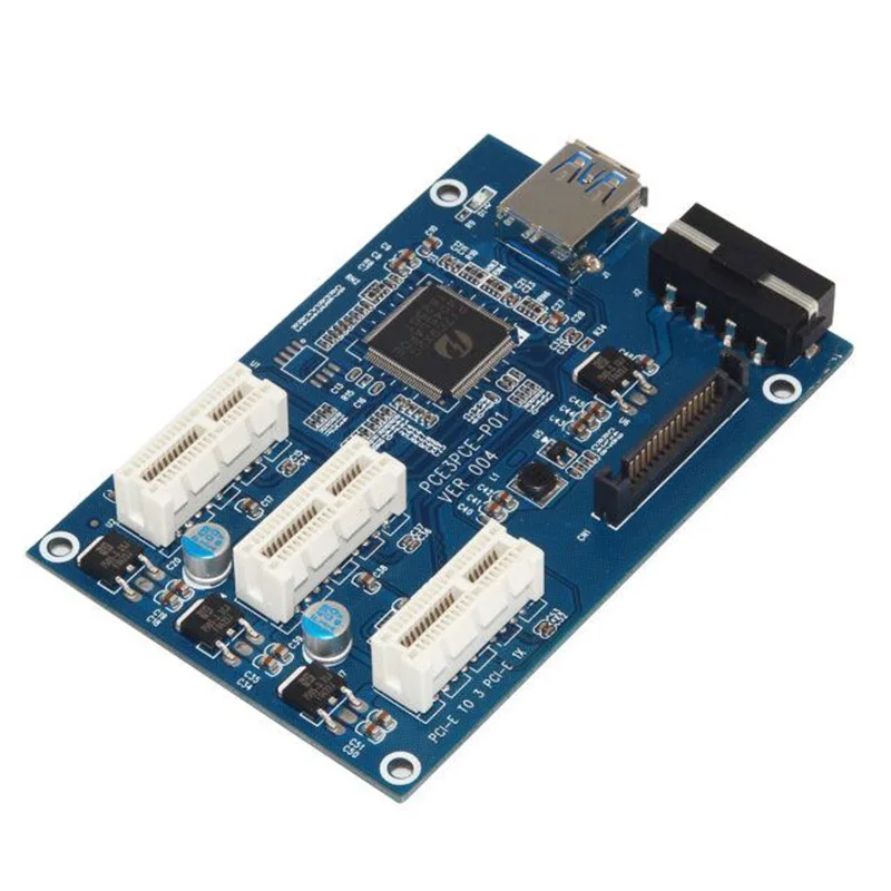 PCI-E To PCIe Riser Card 1 to 3 Port 1X Switch Multiplier Expander HUB Riser Expansion USB 3.0 PCI-E Post Card Pci Sata Adapter PCI-E To PCIe Riser Card 1 to 3 Port 1X Switch Multiplier Expander HUB Riser Expansion USB 3.0 PCI-E Post Card Pci Sata Adapter