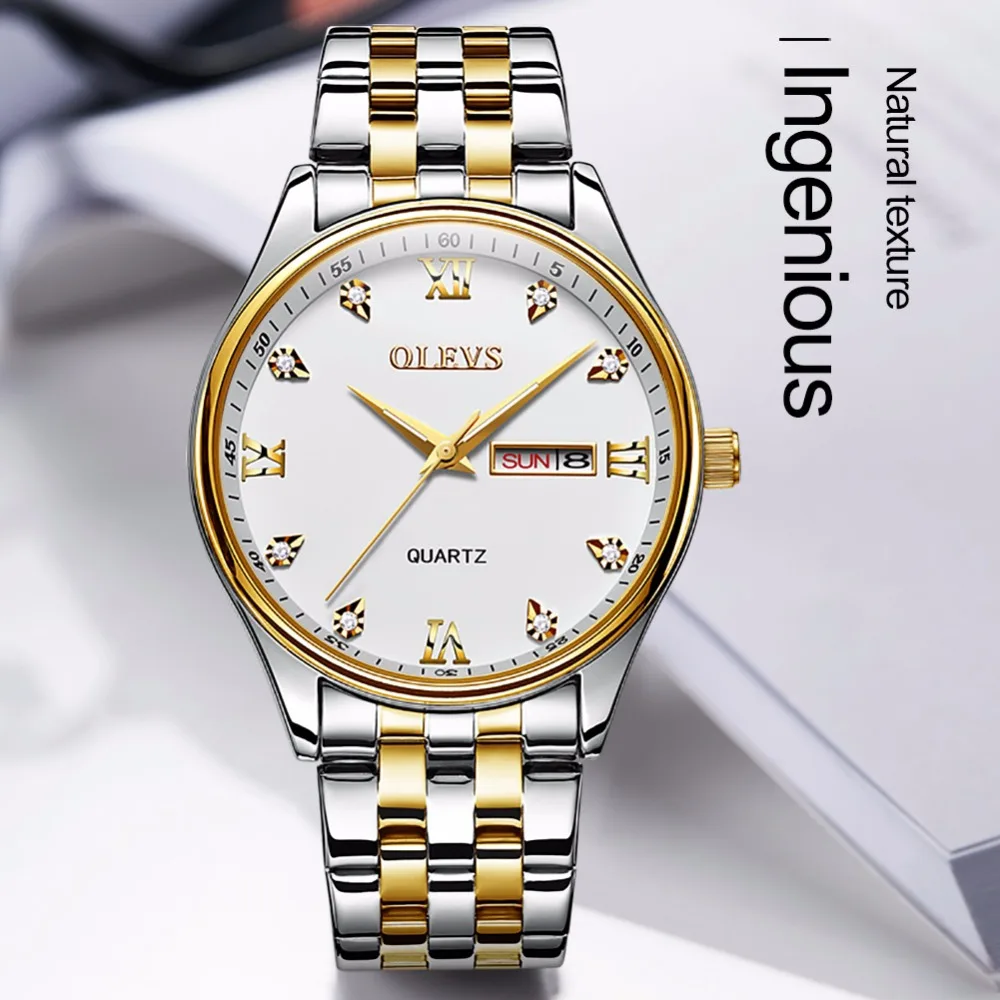 New relogio Couple watches for lovers stainless steel pair men and women Casual waterproof Rome Rhinestone Quartz watch Clock