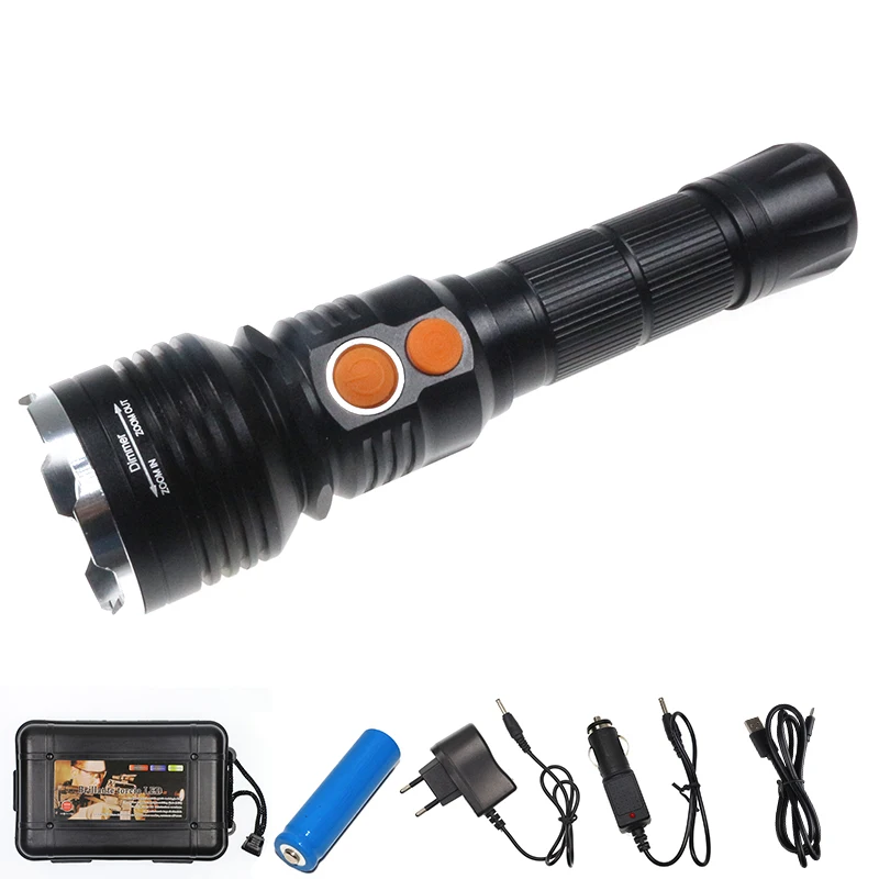 6000 lumens xml t6 led cob flashlight 4 modes zoomable led led lights 6000 lumens