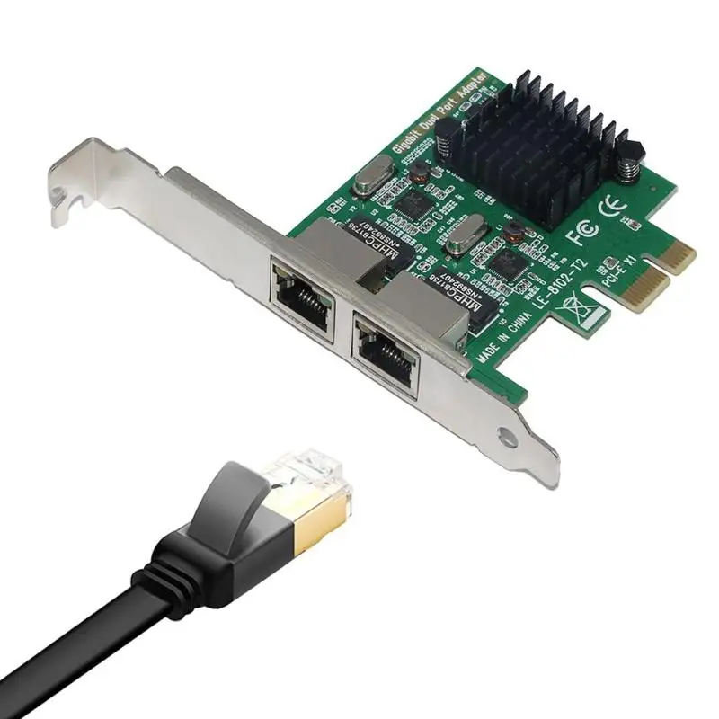 2 порта 1000 Мбит/с Gigabit Ethernet 10/100/1000 м RJ-45 PCI Express PCI-E сетевая карта LAN адаптер конвертер карты для настольных ПК