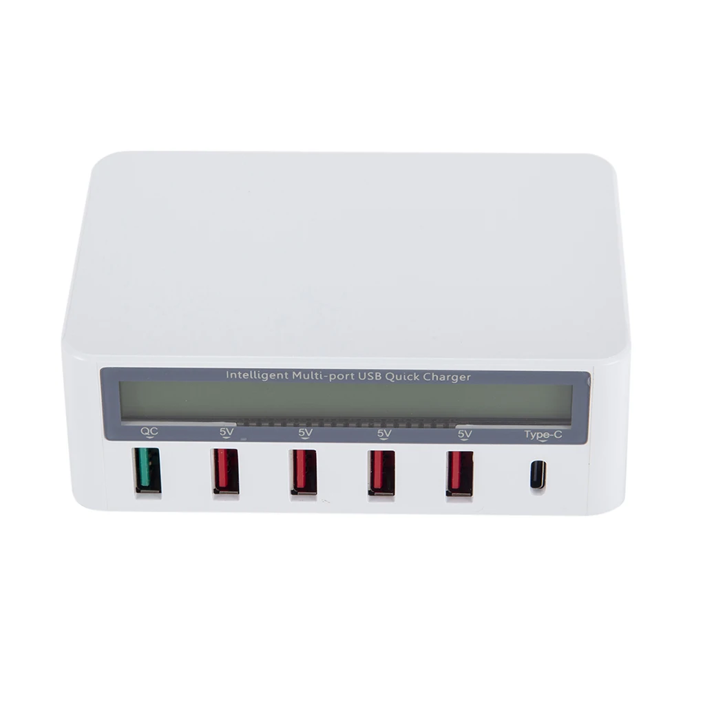 Usb концентратор 5 портов QC 3 0 быстрое зарядное устройство в 10 А AC 100 240 В ЖК дисплей