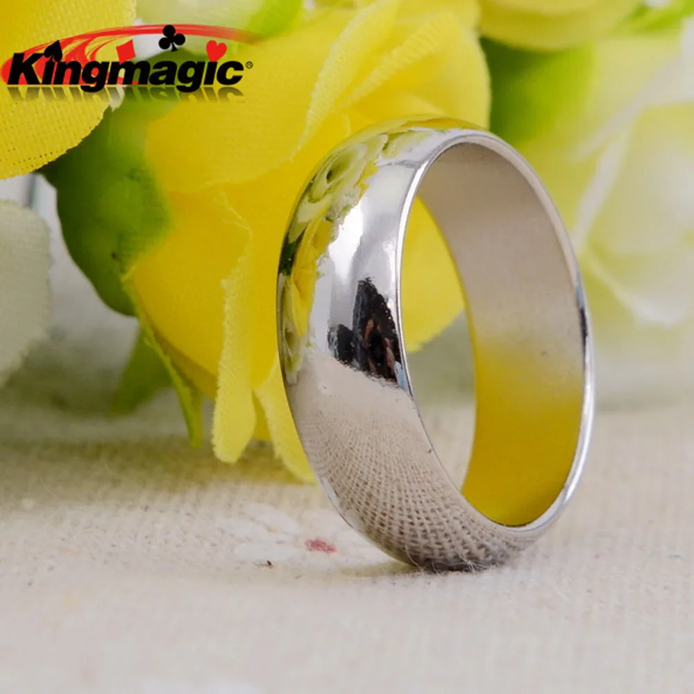 

Free shipping Magic props silver circular arc magnetic ring pk ring professional magic 19-22mm