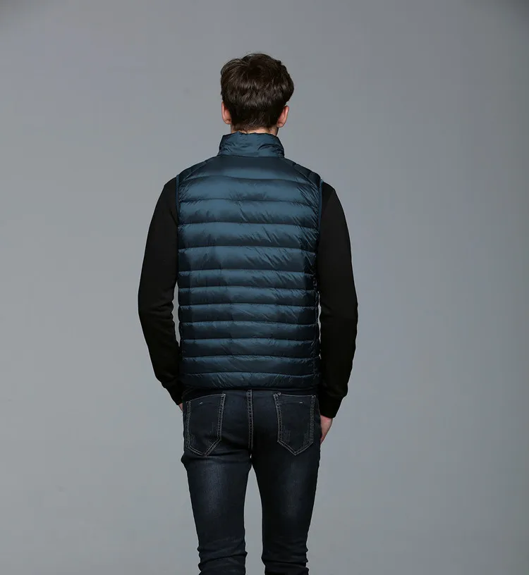 UplzCoo New Men's Warm Ultralight Down Jackets Vests Men Solid Thin Winter Vest Male Lightweight Warm Coats Brand Clothing FM005  (2)