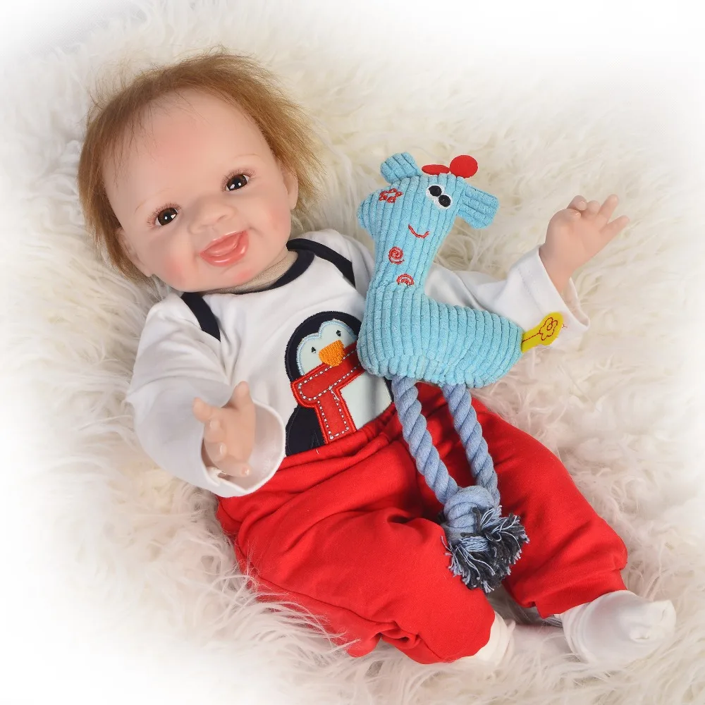 

interactive Reborn Baby Doll 55cm Silicone Vinyl Real Touch smooth Newborn 55cm boy bebes reborn girl toys bonecas DOLLMAI gift