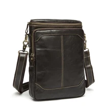 100% Guarantee Genuine Leather Bag High quality Natural Cowskin mini men messenger bags Vintage shoulder crossbody bag #VP-L8003