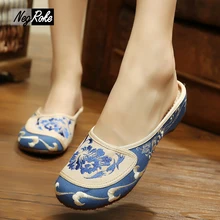 Heißer verkauf Sommer Mode schuh hausschuhe women casual Chinesische stickerei frauen schuhe Retro haus flip-flops sandalen für frauen