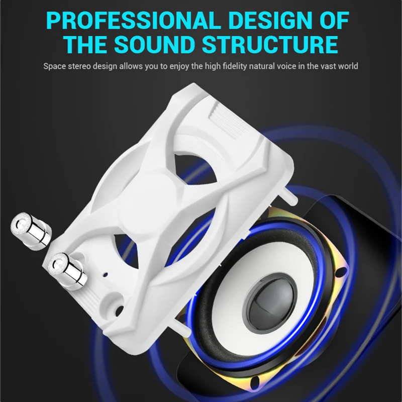 Wired Computer Speaker Subwoofer Stereo Bass USB 2.1 Speaker 3D Atmosphere PC Portable Speakers for Laptop Notebook Computer