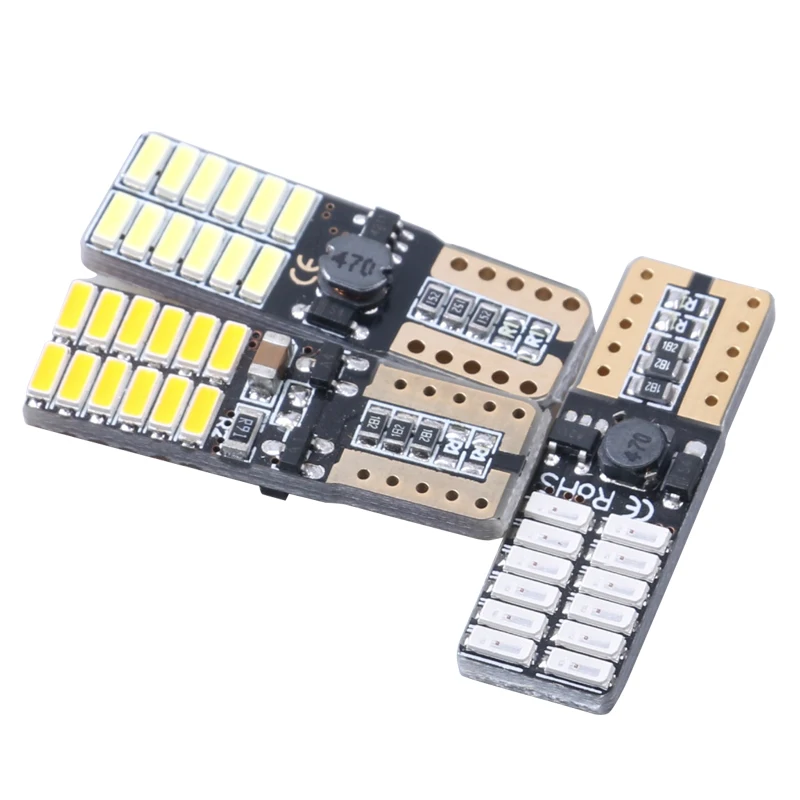 Автомобильный светодиодный T10 194 W5W саn шина 24 SMD 4014 без ошибок свет лампа Парковка