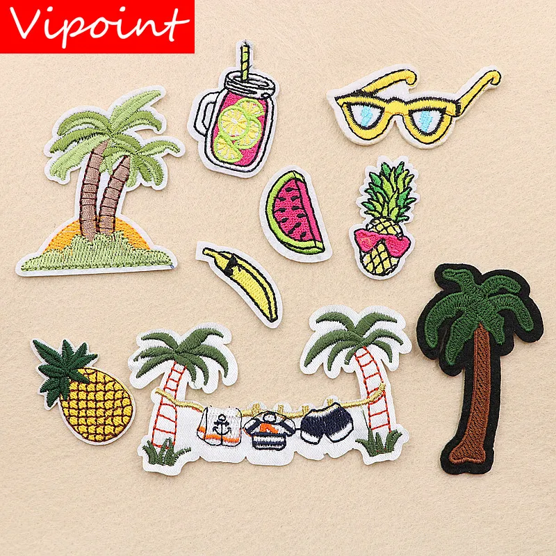 

VIPOINT embroidery fruits patches trees patches badges applique patches for clothing XW-35