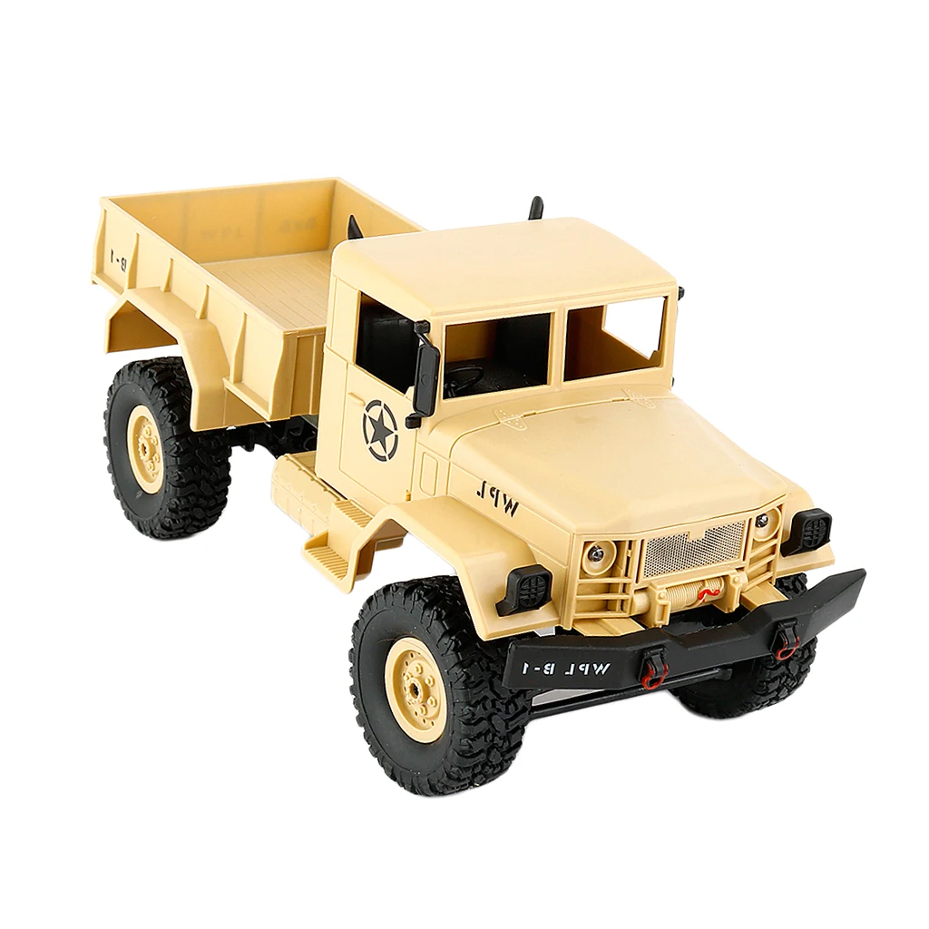 1/16 WPL B-1 2.4G 4WD Off-Road RC Army Truck Rock Crawler Car Electric Vehicel Model Toy Xmas Gifts Yellow