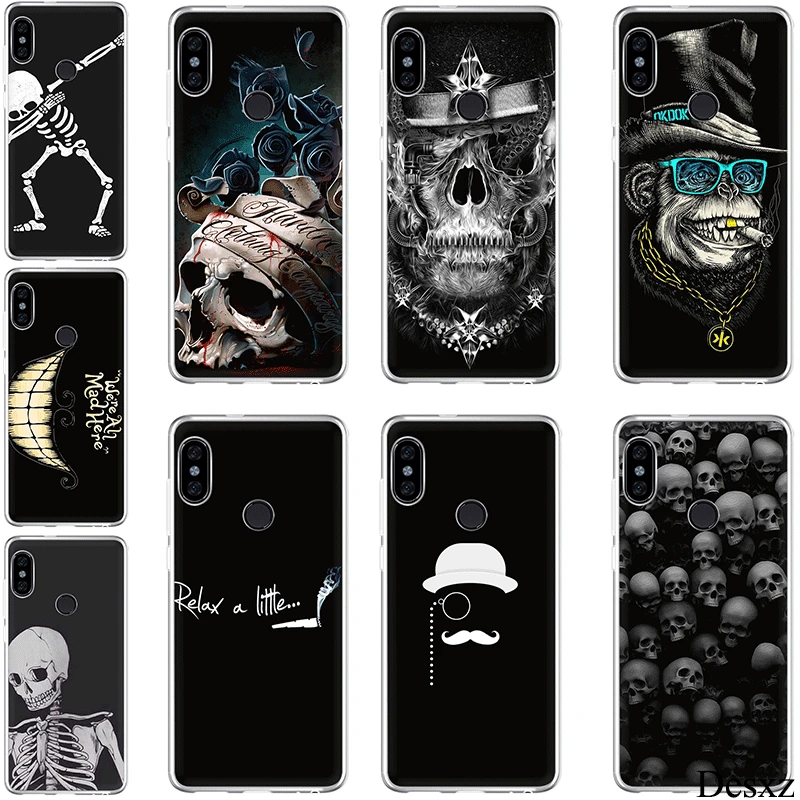 

Desxz skull Case Cover for Xiaomi Mi 6 8 Lite SE A1 A2 5X 6X Mix 2S F1 9 9se MAX 3