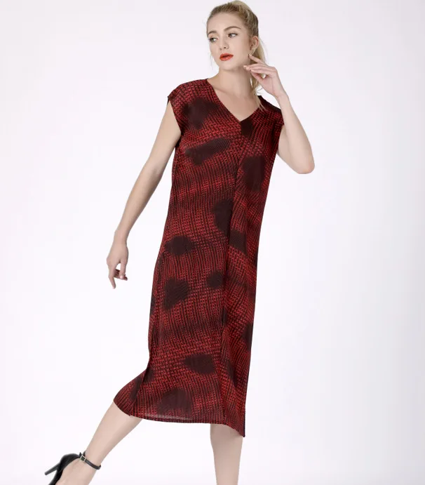 Robe Pliant Livraison Imprimer Mince Robes Série Bleu Rides Miyake Nouveau Plearted vert Gratuite rouge 2019 Numérique TPx5wCnn